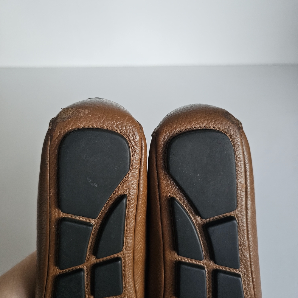 Michael Kors Brown Leather Flats with Gold Emblem - Picture 9 of 10